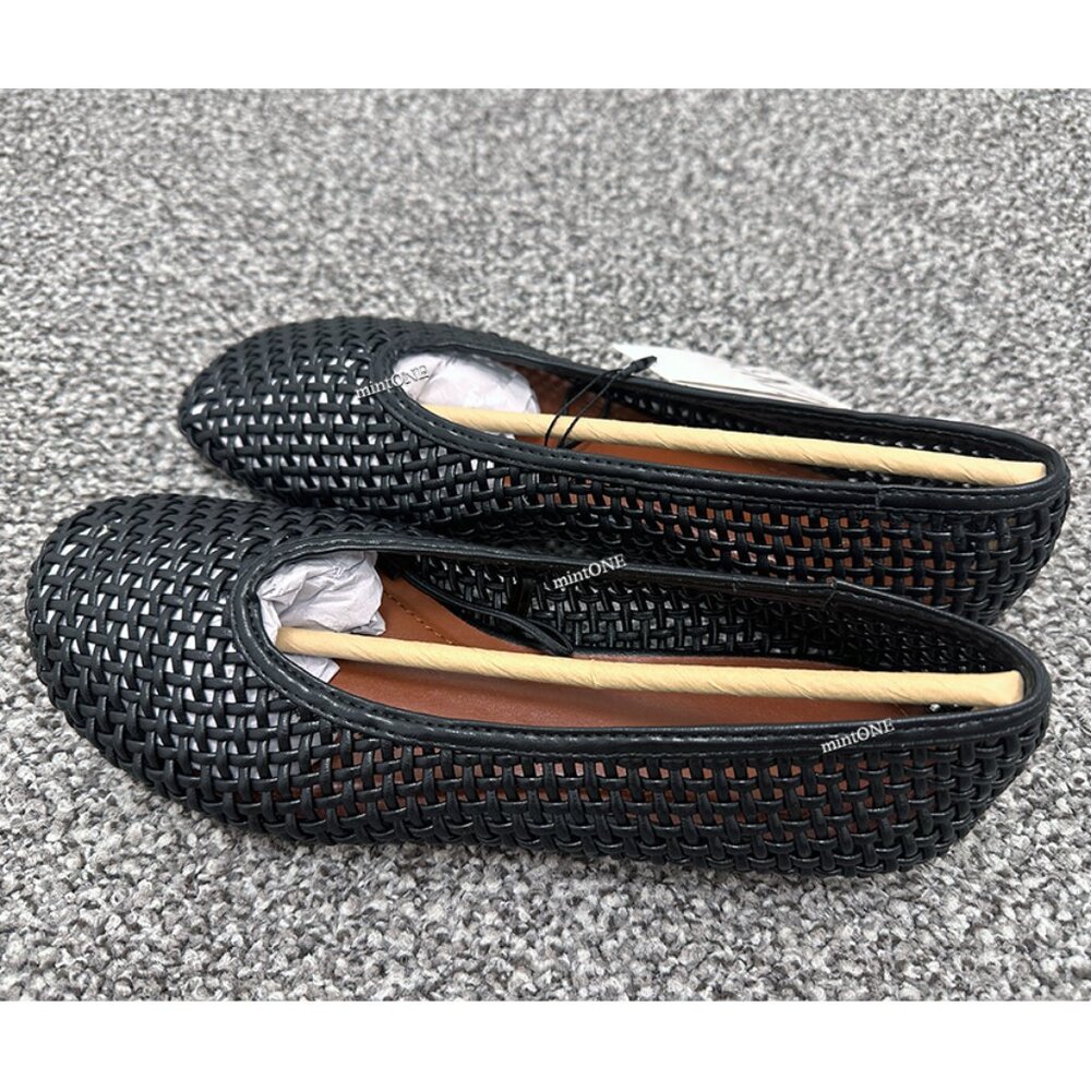 NEW ZARA woven ballet black flat 2538 size 6.5